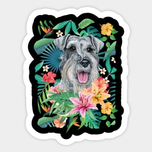 Tropical Standard Schnauzer Sticker